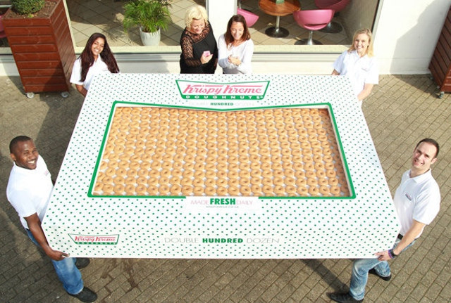 Огромная коробочка с 2400 пончиками