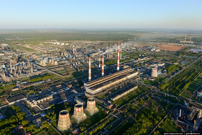 Нижнекамск — столица нефтехимии и нефтепереработки России с высоты