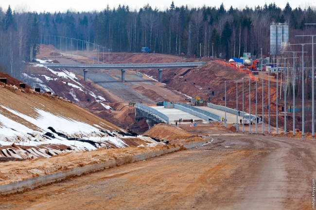 Ход строительства федеральной автотрассы М11 Москва—Санкт-Петербург — 6 этап, весна 2017 (часть 3)