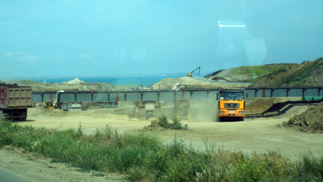 Стройка Таманского терминала навалочных грузов