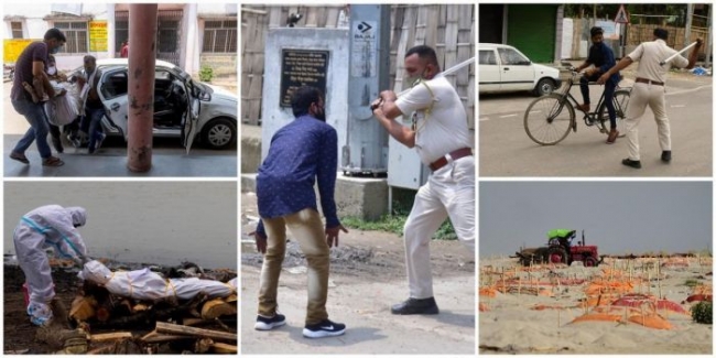 Индийская полиция палками избивает нарушителей карантина, а сотни трупов вы ...