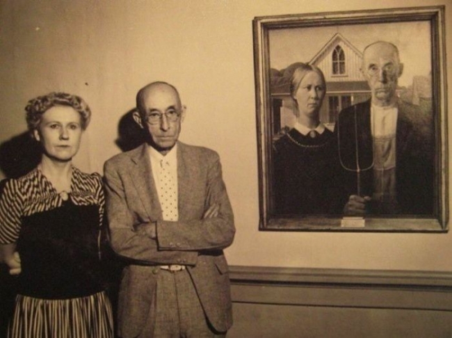 На знаменитой картине «Американская готика» изображены вовсе не муж с женой ...