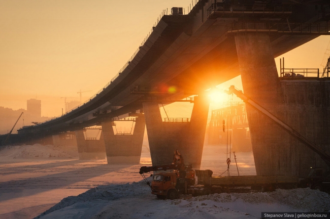 Строительство четвёртого моста через Обь в Новосибирске
