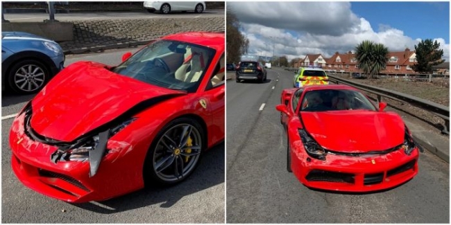 Владелец Ferrari за £250 000 разбил суперкар спустя несколько минут после п ...