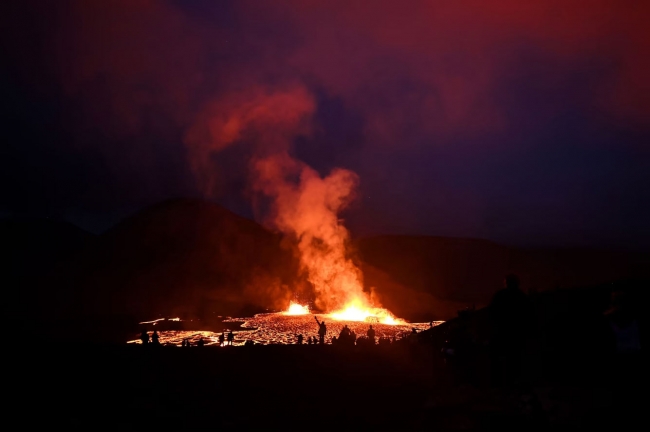 Извержение вулкана Фаградальсфьялль в Исландии