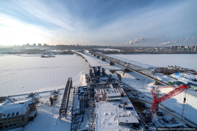 Как строят Центральный мост в Новосибирске