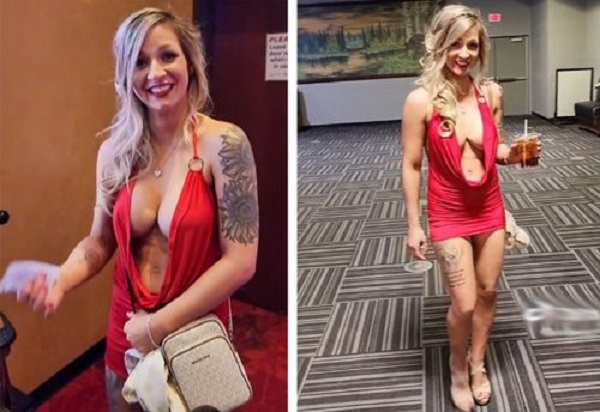 Пользователей соцсетей поразило платье, в котором модница пошла в казино и на концерт